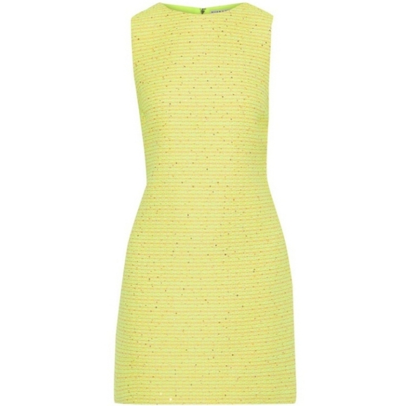 Alice + Olivia Clyde Sequined Tweed Mini Dress Size 6 NWT - Picture 3 of 13